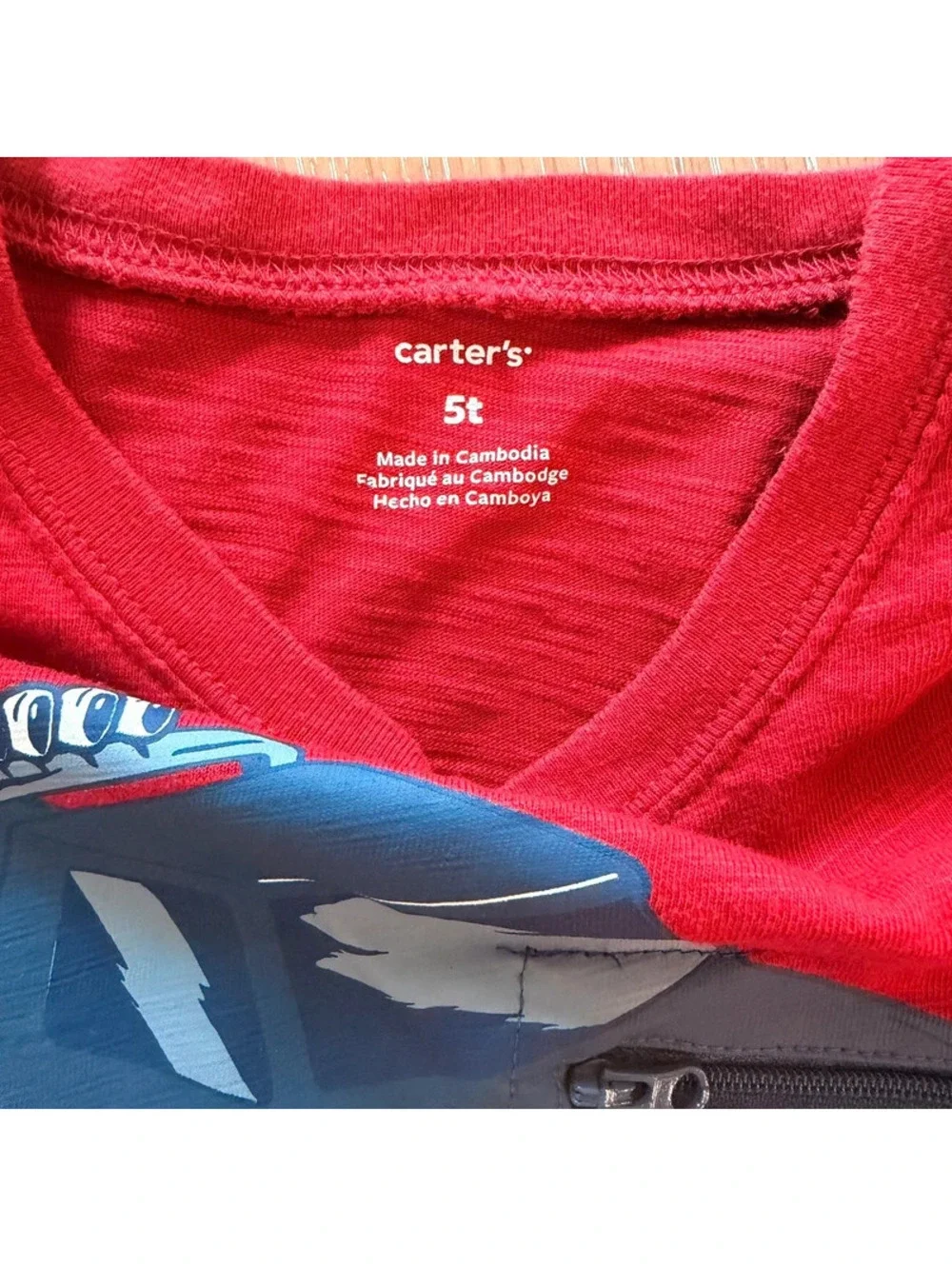 Carters long Sleeve Red Monster Truck Tee Size 5